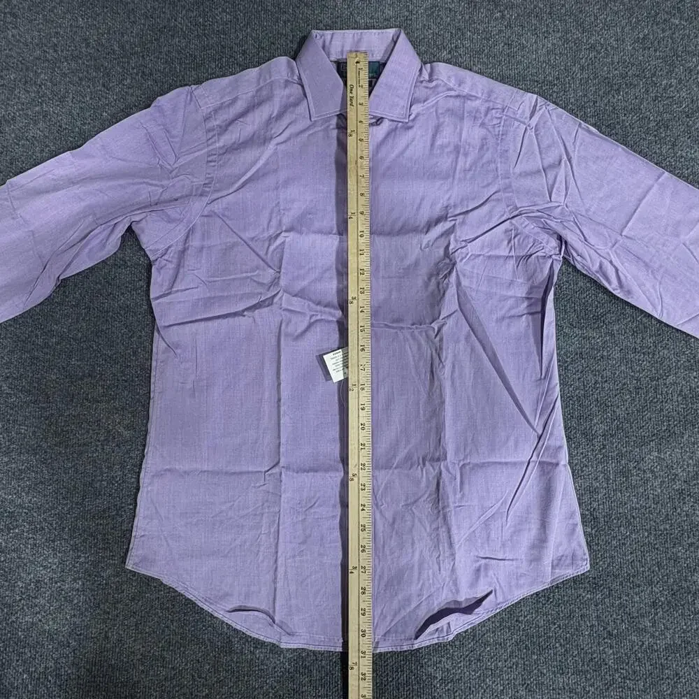 Polo Ralph Lauren Shirt Mens 16 34/35 Purple Solid Long Sleeve Dress Button Up